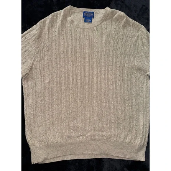 Pendleton Sweater Beige‎ Woolen Mills Oversized Mens Pullover Size M - Picture 2 of 7